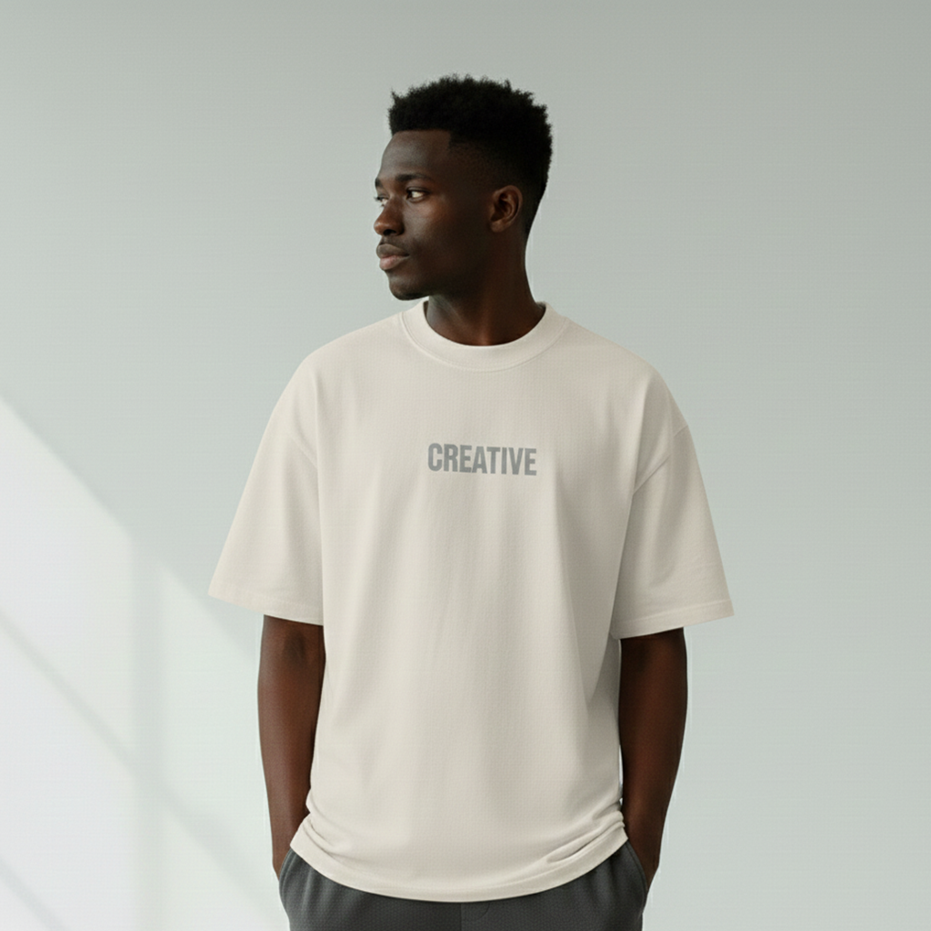 CREATIVE Oversized T-shirt Ivory – TIN VLAINIĆ STUDIO