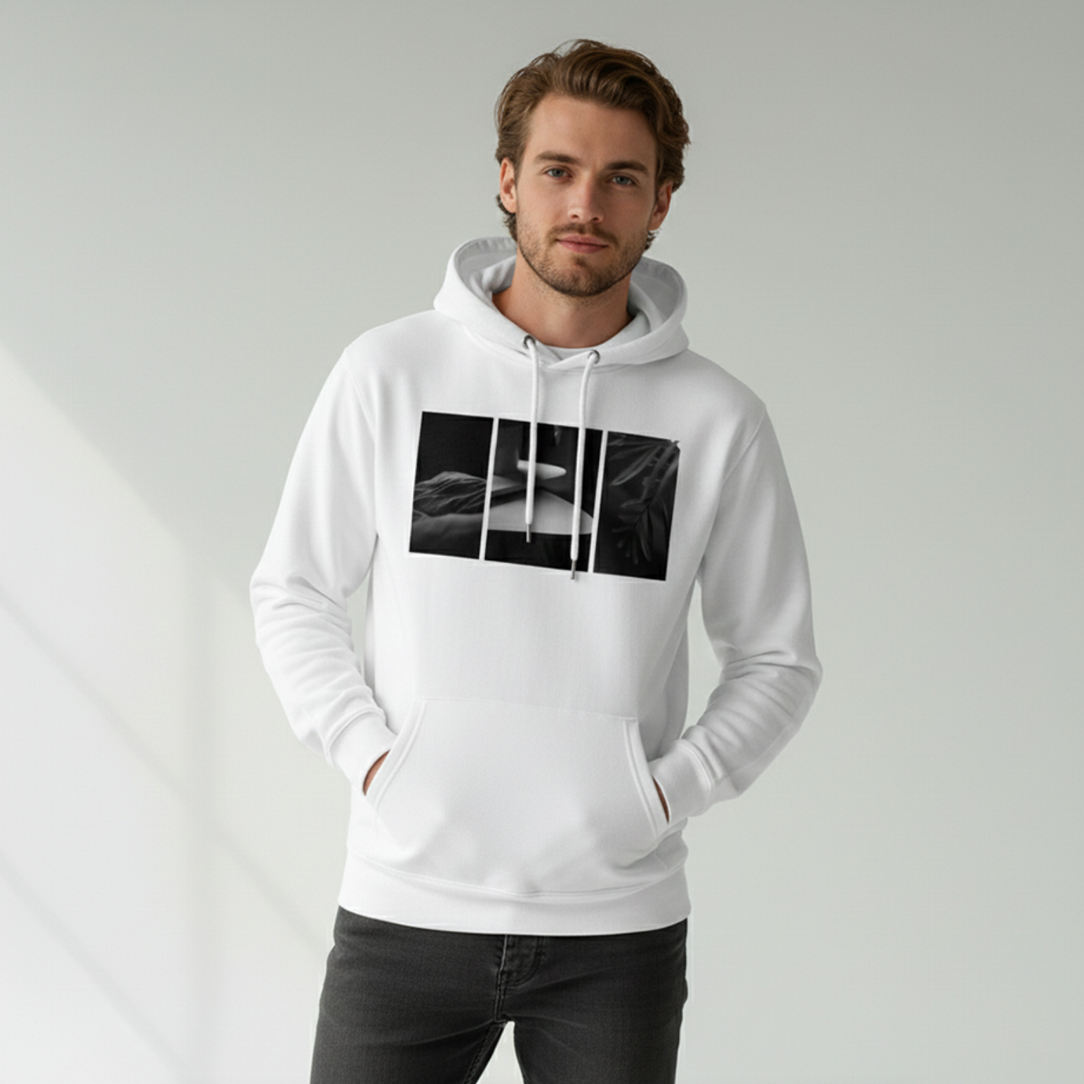 Monochrome Unisex Hoodie White